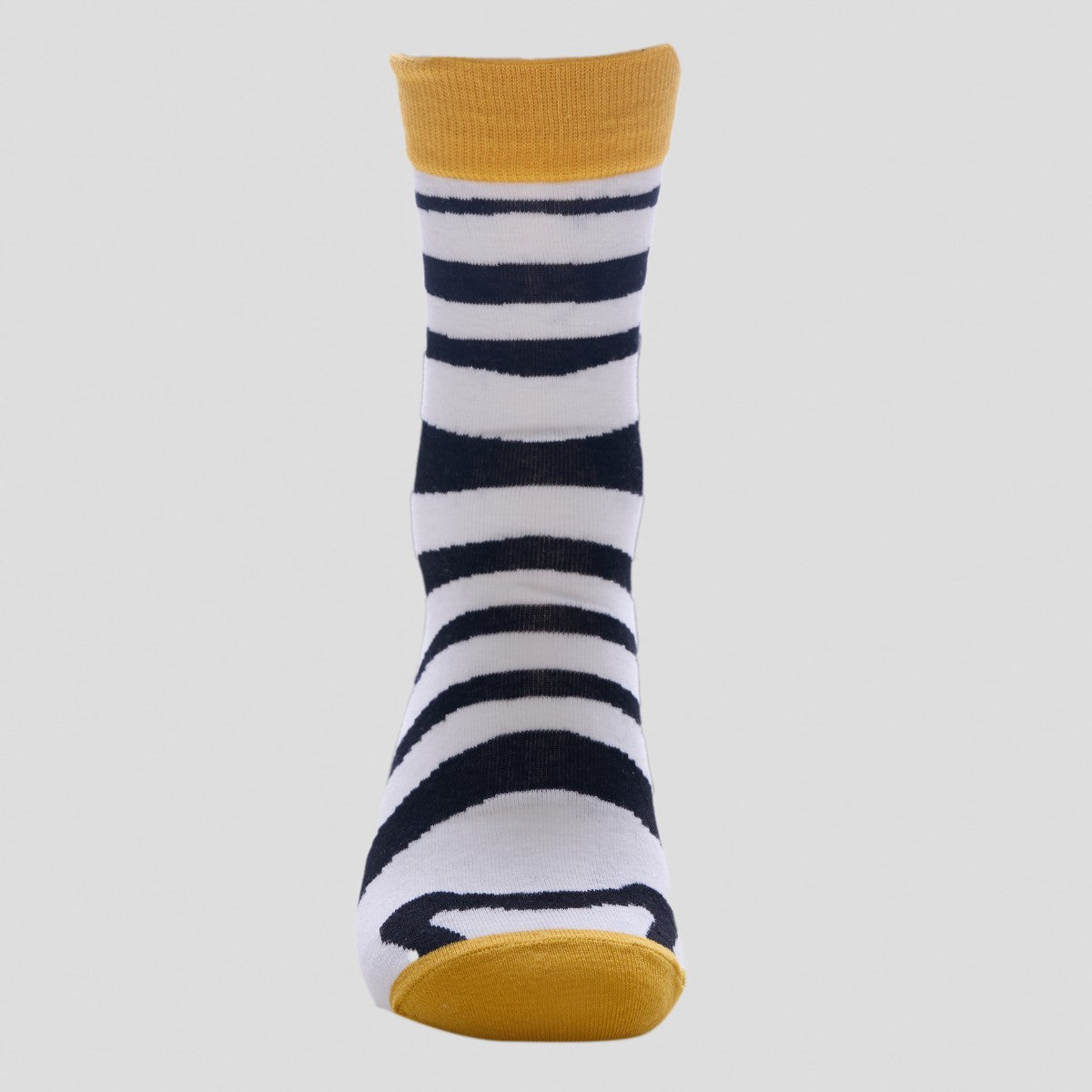 Happy Socks - Zebra Stripe Crew Socks with Yellow Accents