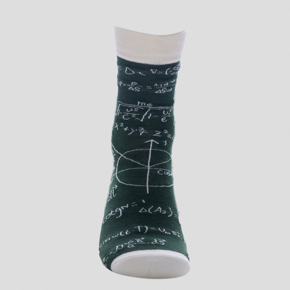 Happy Socks - Math Formula Crew Socks – Green & White Nerdy Style