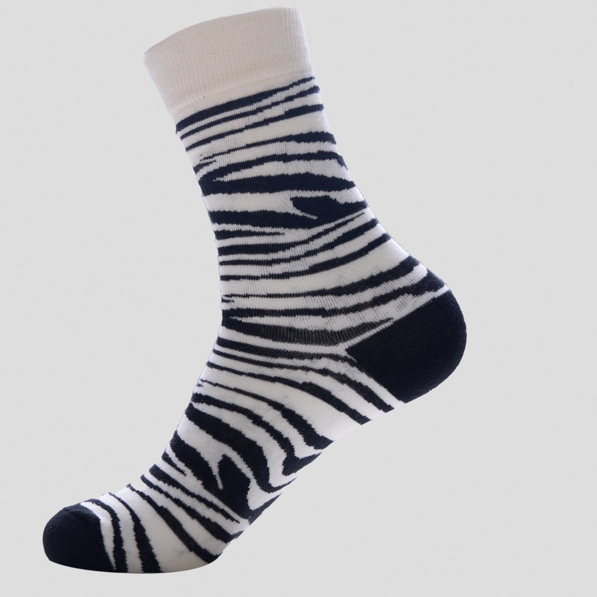 Happy Socks - Zebra Stripe Crew Socks – Black & White