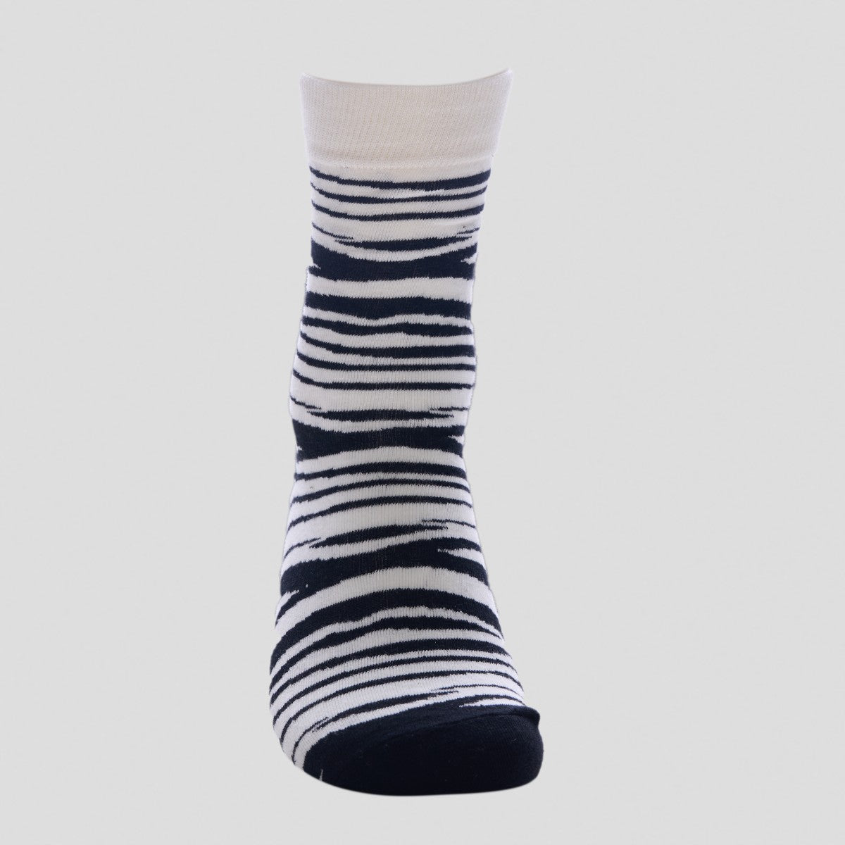 Happy Socks - Zebra Stripe Crew Socks – Black & White
