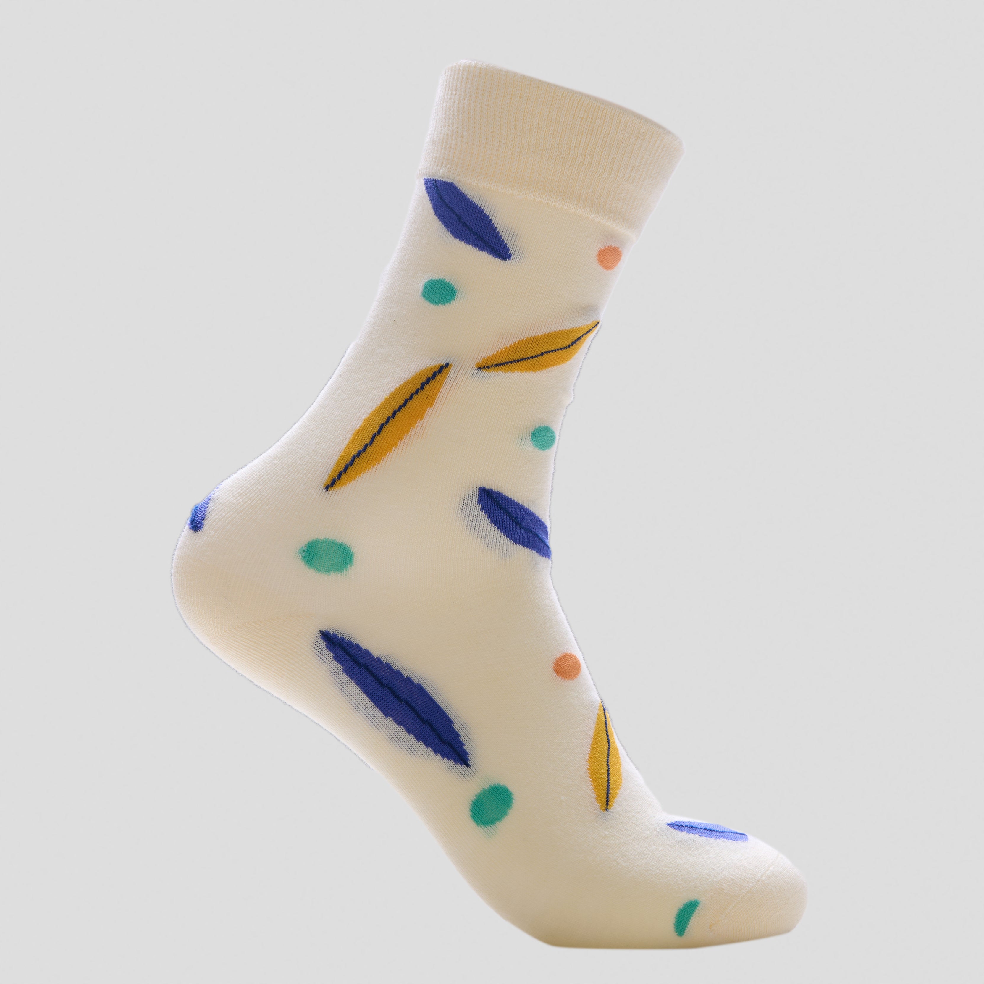 Playful Leaves Cotton Socks – Soft & Breathable