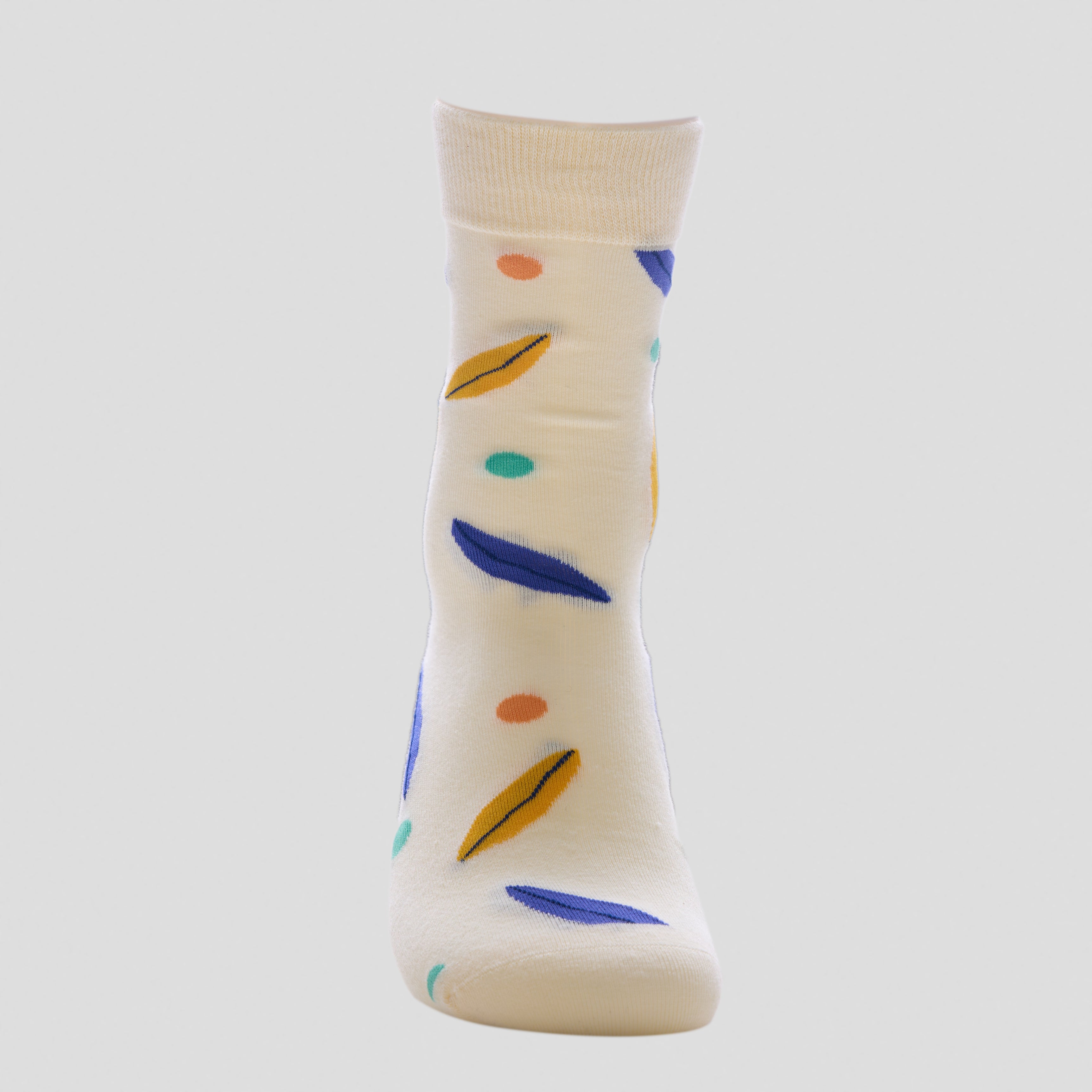 Playful Leaves Cotton Socks – Soft & Breathable