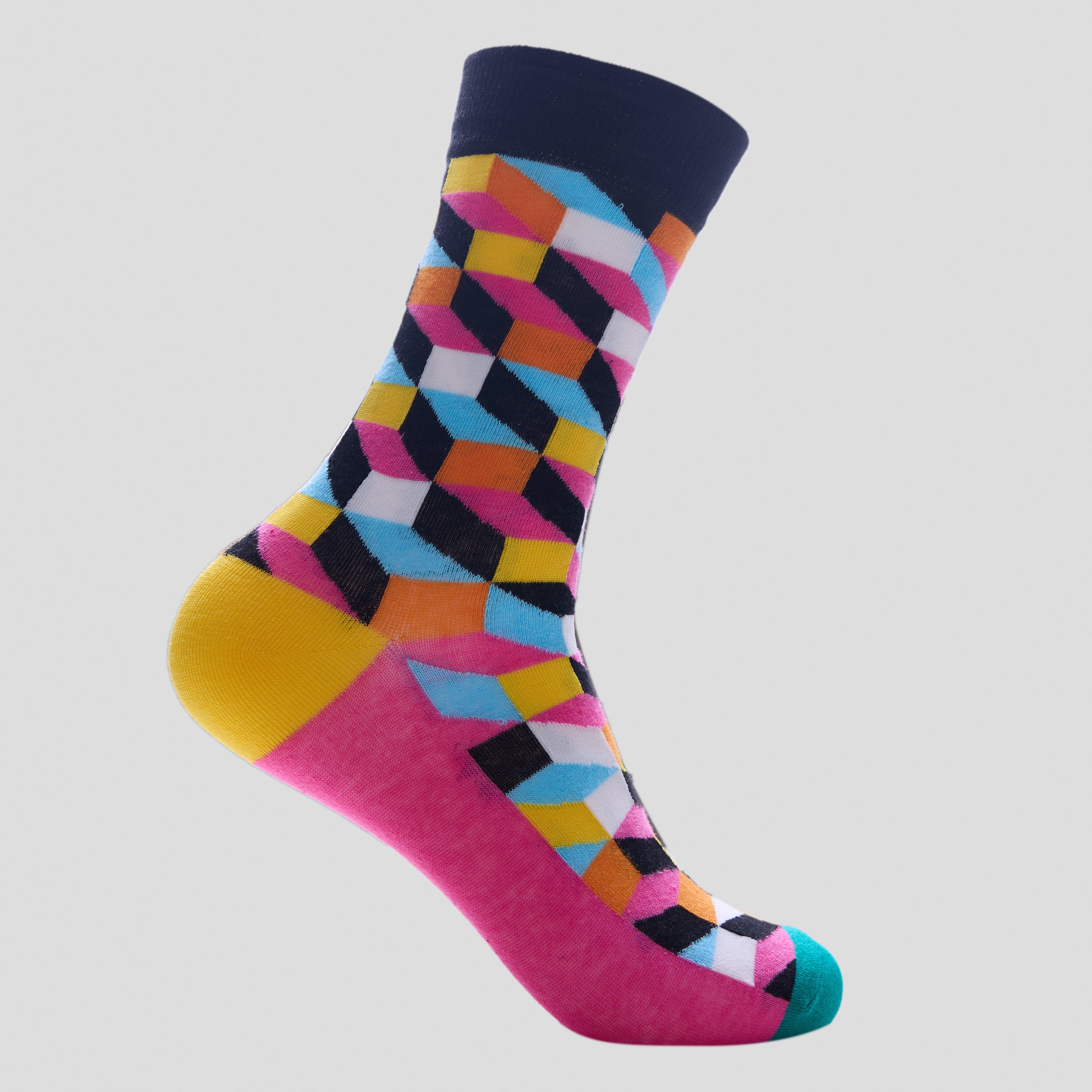 Geometric Pattern Cotton Socks – Bright & Comfortable