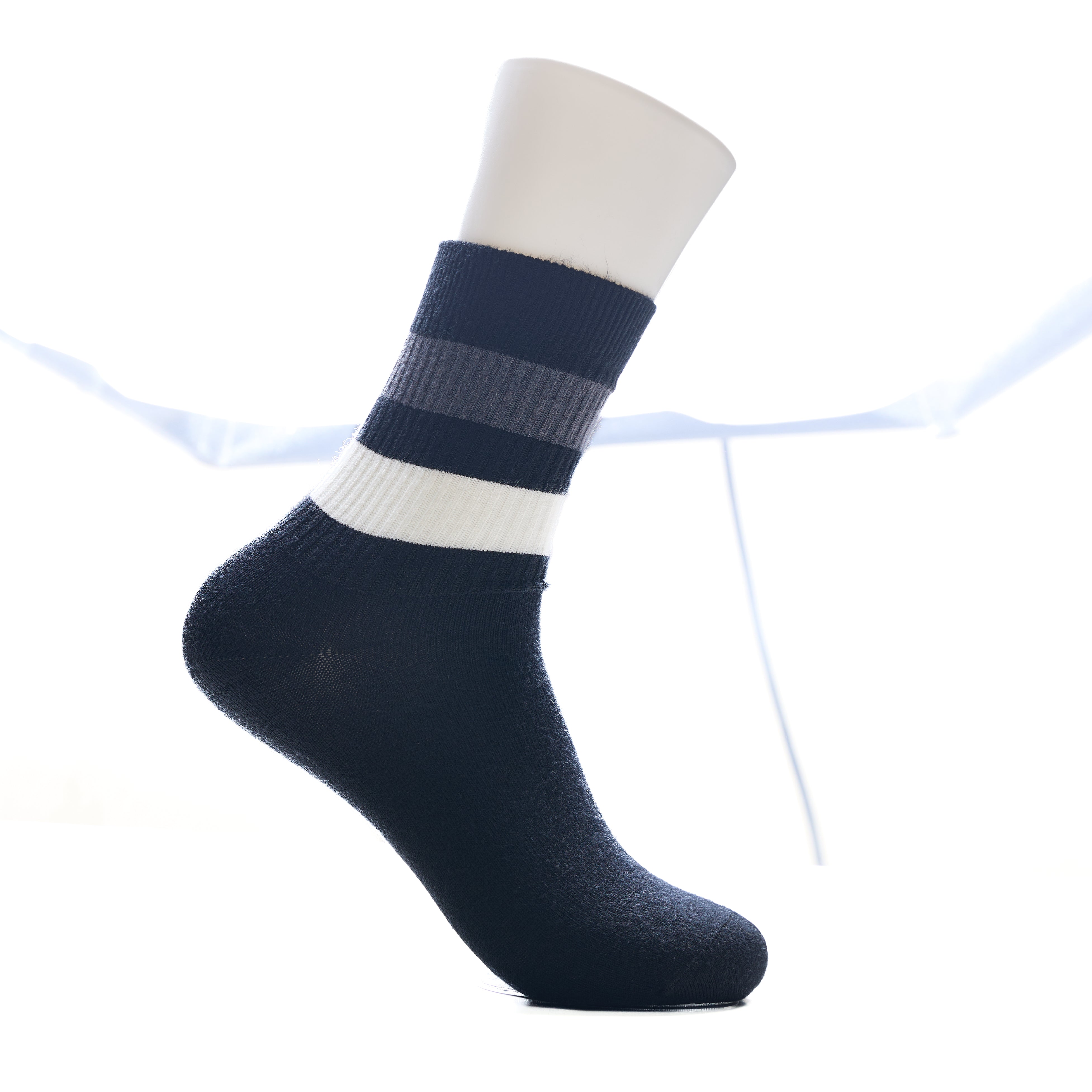 Cashmere Stripe Crew Socks
