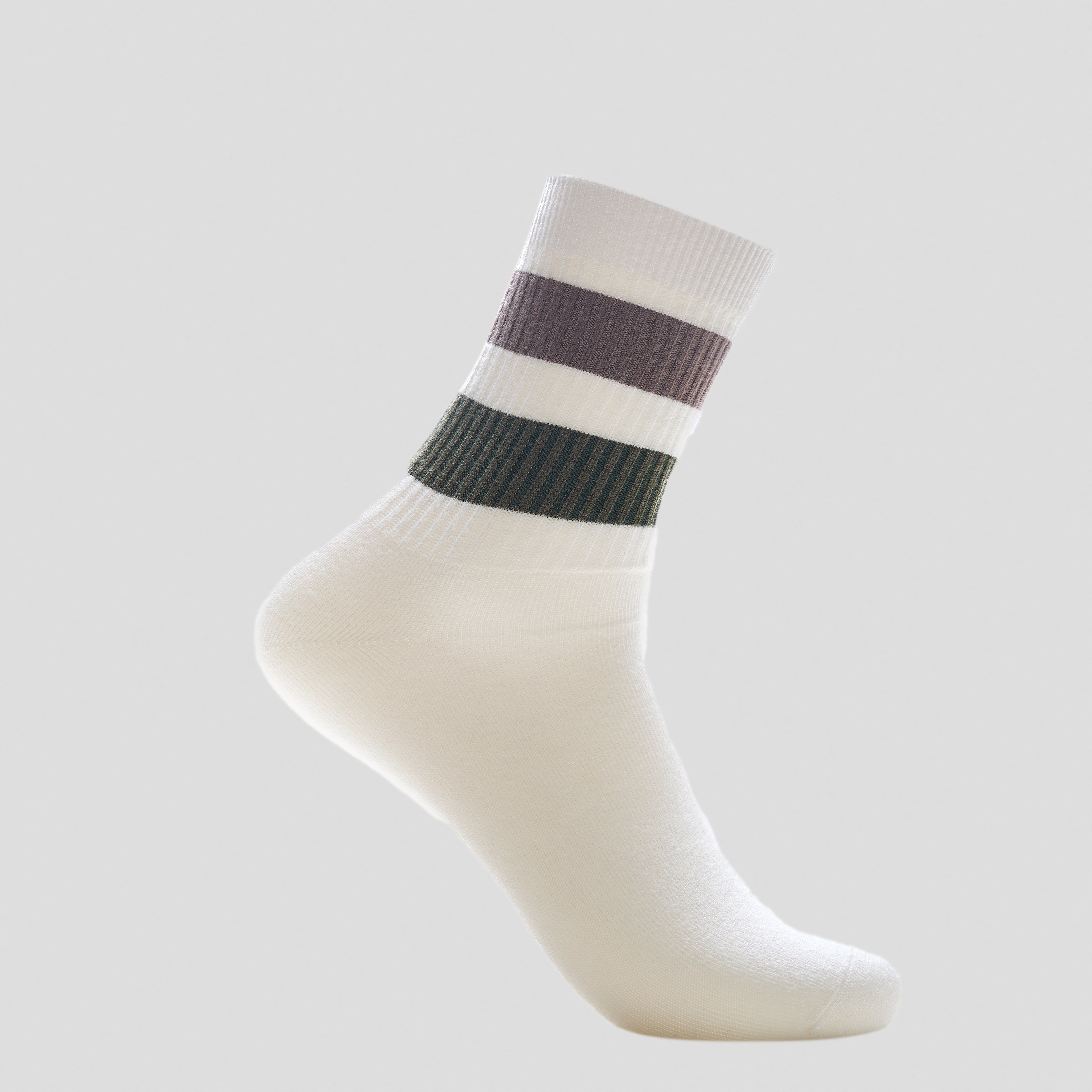 Cashmere Stripe Crew Socks